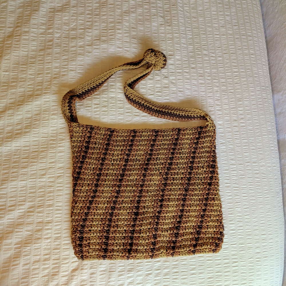 Free People Crocheted Tan and Brown Shoulder Bag - Picture 5 of 7